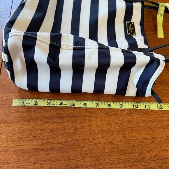 Kate Spade Blake Avenue Black and White Striped Tote Purse Bag - Picture 12 of 16